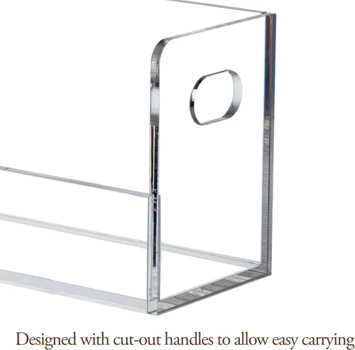 Miniatura 4 de MyGift Moderno soporte de casetes compacto de acrílico transparente de alta calidad con asas de transporte recortadas, casete de audio retro, cintas