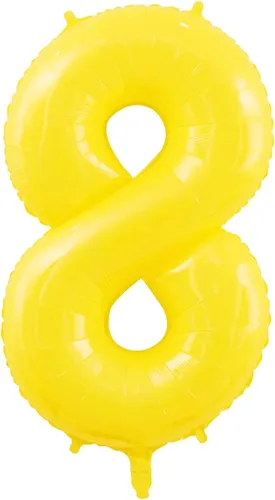Miniatura 2 de Globos amarillos grandes de 40 pulgadas con corona, globos de helio de aluminio del número 8, decoraciones de cumpleaños 8, suministros para fiestas