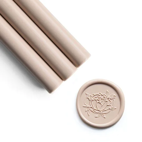 UNIQOOO Varillas de cera de sellado con pistola de pegamento para sello de cera – desnudo, tono neutro terroso, ideal para invitaciones de boda Gris