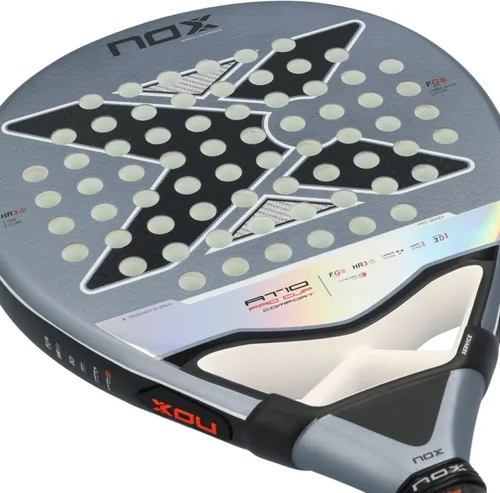 Miniatura 6 de Pala de pádel AT10 Pro Cup Comfort de Agustin Tapia 2025 Raqueta de lágrima serie PRO Tecnología Smartstrap HR3 Core Fibra de vidrio cara