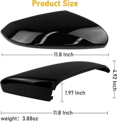 Miniatura 6 de Moonlinks Compatible con cubierta de espejo lateral del lado del pasajero para Honda Civic 2016-2021, negro brillante para Civic de 10ª