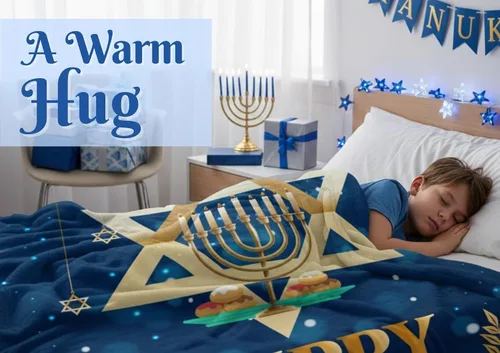 Miniatura 4 de InnoBeta Regalos de Hanukkah, manta de Hannukah para mujeres y hombres, regalos para vacaciones judías de Janucá para amigos, compañeros de trabajo