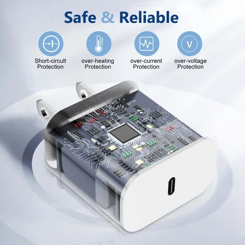 Miniatura 4 de Cargador de carga rápida para iPhone 17, 16, 15, paquete de 2 cables de carga rápida USB C a C de 10 pies, cable de carga rápida de 20 W, bloque