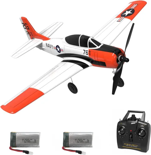 Volantexrc - Avión RC de 2.4 GHz, control remoto de 4 canales, con avión Aileron T28 Trojan Parkflyer RC, listo para volar con sistema de