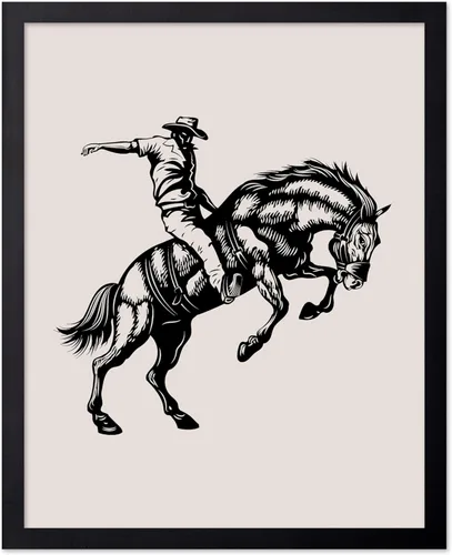 Miniatura 95 de Poster Master Póster de Rodeo marrón – Estampado retro de vaquero sobre caballo – Arte de vaquero – Arte occidental – Arte del salvaje oeste