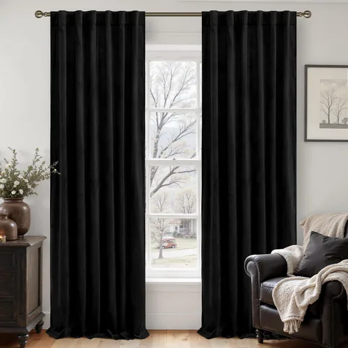 Miniatura 30 de LAMIT - Paneles de terciopelo beige para sala de estar de 72 pulgadas de largo, elegantes cortinas aisladas térmicamente e insonorizadas