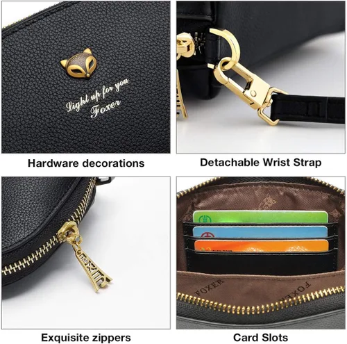 Miniatura 5 de Carteras de cuero para mujer, cuero genuino RFID bloqueo caja de regalo embalaje