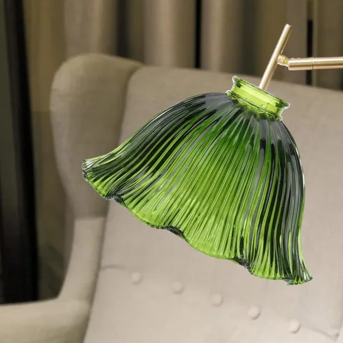 Miniatura 9 de CALLARON Cubierta de lámpara de cristal, cubierta de lámpara, pantalla de vidrio, pantalla colgante de repuesto para lámparas de mesa de pie (verde)