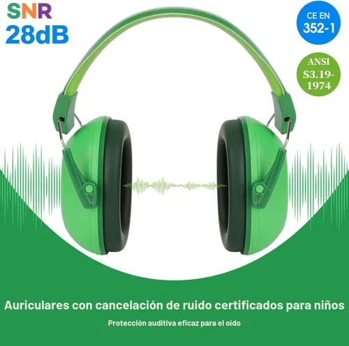 Miniatura 2 de Auriculares con cancelación de ruido para niños, protección auditiva para niños orejeras de 28dB SNR con reducción de ruido para niños de 3-16 años