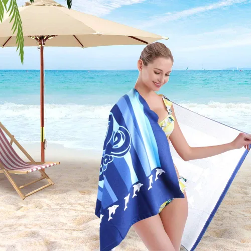 Miniatura 6 de Toalla de playa de microfibra de secado rápido para exteriores, viaje, alberca, natación, yoga, pícnic; tamaño grande con patrón impreso, súper