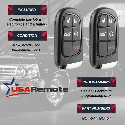 Miniatura 3 de USARemote Control remoto inteligente de entrada sin llave para Jeep Cherokee 2014-2019 (negro, plástico, SUV, GQ4-54T)