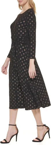 Miniatura 2 de Tommy Hilfiger Women's Long Sleeve Jersey Midi Dress With Pleated Skirt