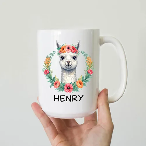 Miniatura 3 de Taza de alpaca personalizada, taza de café de alpaca, regalos para los amantes de las alpacas, divertida taza de alpaca, taza de alpacas con nombre