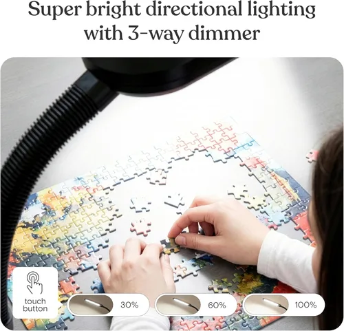Miniatura 4 de Brightech Litespan - Lámpara de Pie LED Brillante para Lectura Sobre Silla, Manualidades y Lectura, Luz de Esteticista para Extensiones de Pestañas