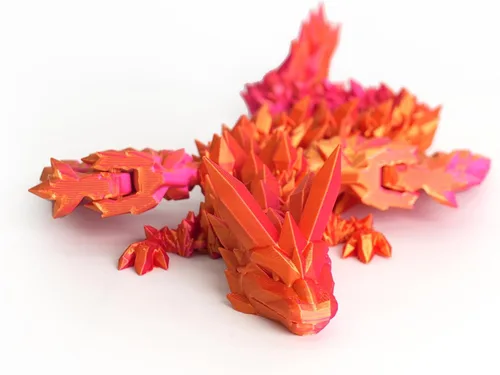 Miniatura 5 de Dragón Impreso en 3D - Dragón Articulado Volador de 18 Pulgadas con Alas, Juguete Fidget de Cristal Alado Flexible, Decoración del Hogar, Regalo