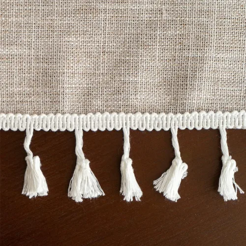 Miniatura 5 de Gernaice Mantel pequeño bordado rústico con borlas, cuadrado, a prueba de polvo, para cocina, comedor, picnic, fiesta, decoración del hogar Marrón