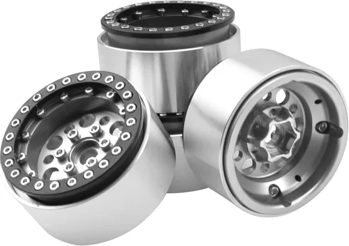 ShareGoo - Juego de 4 cubos de aleación de aluminio de 1.9 pulgadas, compatibles con Traxxas TRX4 Axial SCX10 RCAWD D90 D110 Tamiya CC01 1/10 RC