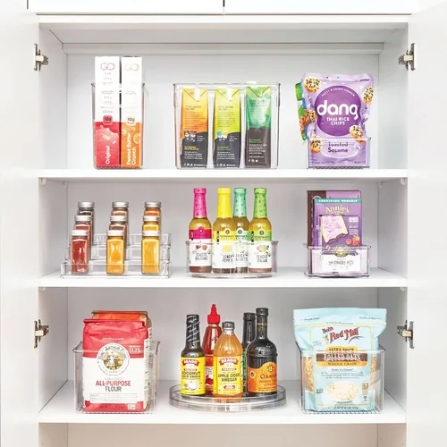 Miniatura 5 de InterDesign Linus Lazy Susan mesa giratoria organizadora de especias, estante para alacena de cocina Almacenamiento de cocina, organizador