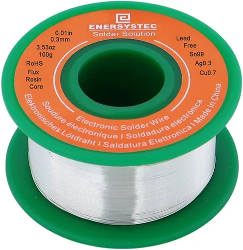 Alambre de soldadura ultra fino sin plomo núcleo de colofonia soldadura de aleación 0.01in 0.012 in 3.53 oz Sn99 Ag0.3 Cu0.7 flujo 3.53 oz para
