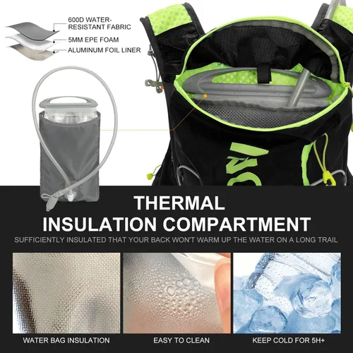 Miniatura 4 de INOXTO Hydration Vest Backpack,Lightweight Water Running Vest Pack with 1.5L Water Bladder Bag Daypack for Hiking Trail Running Cycling Race