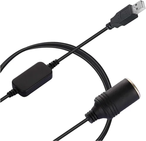 Miniatura 3 de LIXIN Encendedor de cigarrillos de coche de 12 V, convertidor de cable USB a enchufe hembra-negro ((1.2m/3.9ft))