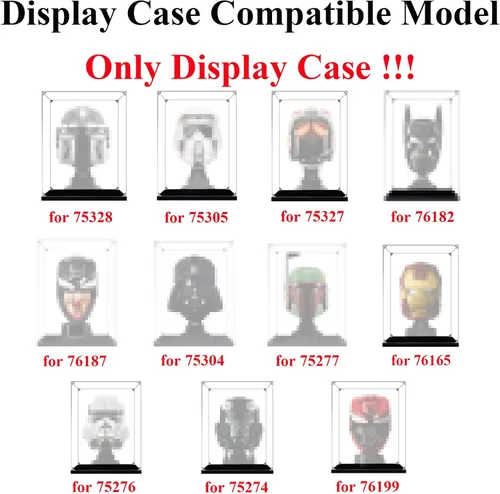 Miniatura 2 de Vitrina de casco para casco Lego 75304 75328 75277 76165 75276 75305 75349 75350 75351, caja transparente de acrílico, 7.8 x 7.8 x 9.4 pulgadas