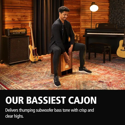 Miniatura 2 de Meinl Cajón Subwoofer de Graves Jumbo con Bordones Internos - NO FABRICADO EN CHINA - Superficie de Toque de Nogal, GARANTÍA DE 2 AÑOS (SUBCAJ5WN)