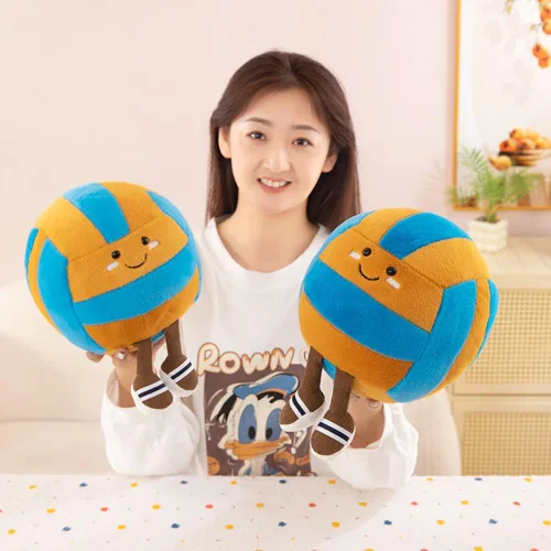 Miniatura 7 de Juguetes de peluche de voleibol de 12 pulgadas, bolas de felpa deportivas suaves y divertidas, juguetes de muñeca de fútbol americano con pies