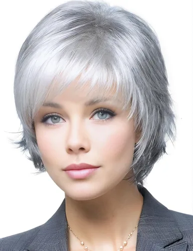 Miniatura 13 de TISHINING Pelucas rubias cortas en capas para mujeres blancas, longitud de la barbilla, color rubio ceniza, parte lateral, peluca Pixie Bob, cabello