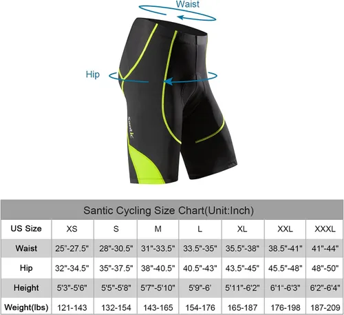 Miniatura 3 de Santic Pantalones cortos de ciclismo acolchados para hombre, pantalones de ciclismo para ciclismo, ropa de ciclismo