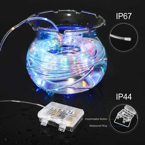 Miniatura 3 de Tira de luces LED que funciona con pilas, cadena de luces de hadas de 40 pies, 120 LEDs, 8 modos, para exteriores, impermeable