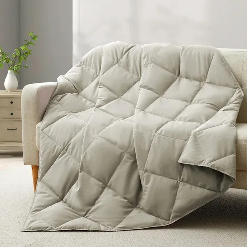 Miniatura 3 de Deodar Manta de fibra de plumón natural para sofá cama, edredón de sofá, manta ligera para exteriores, tela de piel de durazno, 50 x 70 pulgadas