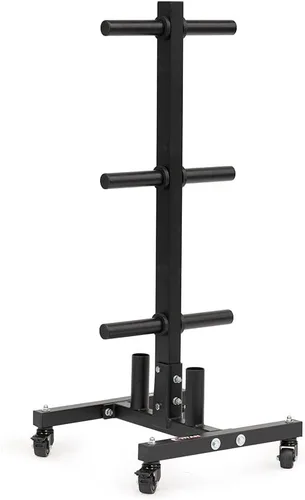 Titan Fitness Árbol de pesas portátil para almacenamiento de platos olímpicos y barras, almacenamiento de discos de peso con capacidad de 1,000
