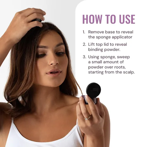 Miniatura 3 de Style Edit Polvo de retoque de raíz para cabello marrón claro Color de cabello para cubrir canas y raíces Polvo de línea capilar con infusión