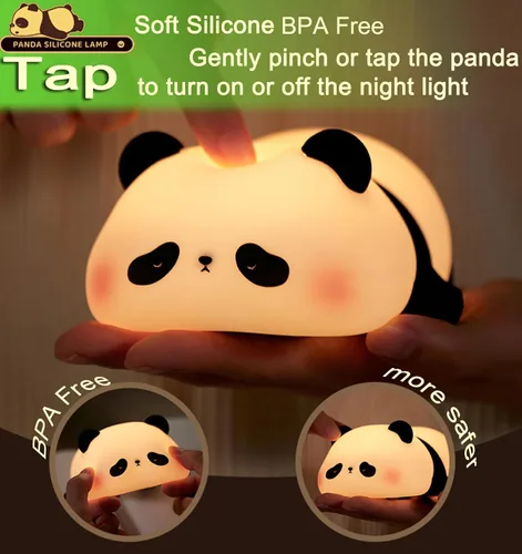 Miniatura 3 de DREAMING MY DREAM Linda Luz Nocturna de Panda, Lámpara Nocturna LED Suave de Animales Novedosa, Luz Nocturna de Guardería Regulable de 3 Niveles