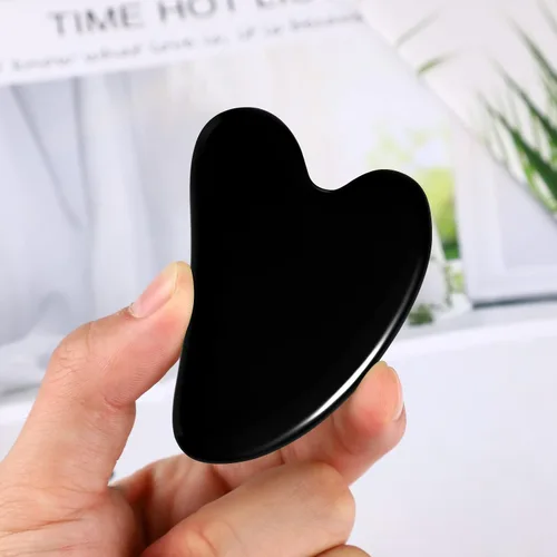 Miniatura 6 de rosenice Gua Sha - Herramientas faciales de guasha negra, piedra de jade Gua Sha para el cuidado de la piel facial, tensiones corporales faciales