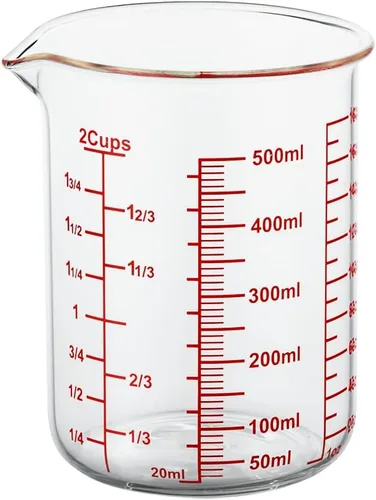 Miniatura 22 de Ackers - Taza medidora de vidrio de 1 taza, taza medidora de líquido de borosilicato de 8 onzas con boquilla