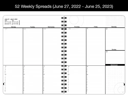 Miniatura 5 de Agenda minimalista fechada Descripción general del calendario mensual de 12, listas de tareas, planificación semanal y diaria (8.5 x 11 pulgadas)
