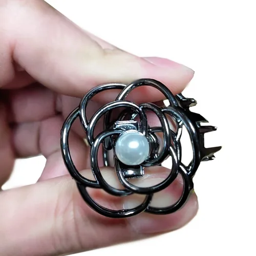Miniatura 4 de TANG SONG 4 pinzas de metal pequeñas para el cabello con diseño de flores, pinzas para el cabello, pasador para mujeres, horquillas de medio moño