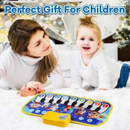 Miniatura 6 de Tapete de piano de suelo para niños pequeños, alfombrillas musicales con sonidos y canciones de animales, juguetes educativos sensoriales
