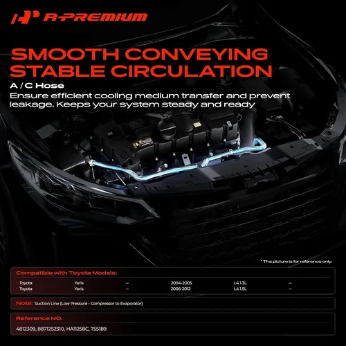 Miniatura 2 de A-Premium Conjunto de manguera de succión de A/C compatible con Toyota Yaris, 2004-2012, 1.3L 1.5L, compresor a evap