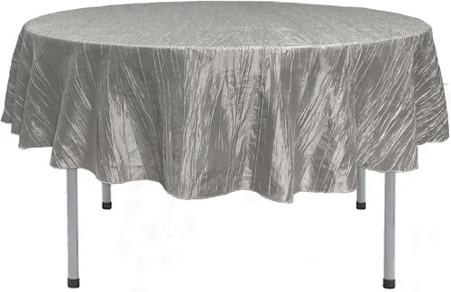 Miniatura 21 de Your Chair Covers - Mantel redondo de tafetán arrugado de 132 pulgadas - Mantel de comedor color champán, brillante aplastado para bodas, fiestas