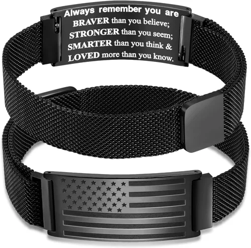 Miniatura 67 de DuoDiner Regalos de primera comunión, pulsera de cruz para niños y hombres, bandera estadounidense, versículo bíblico cristiano, regalos de joyería
