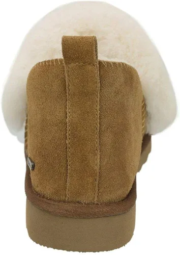 Miniatura 5 de PAMIR Botines de piel de oveja genuina para mujer, botines de espuma viscoelástica para interiores y exteriores, Negro