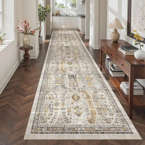 Miniatura 295 de Madane Tapete lavable de 2 x 10 pies para pasillo, cocina, recibidor, clásico, suave, antideslizante para interiores, casa de campo, baño, sala