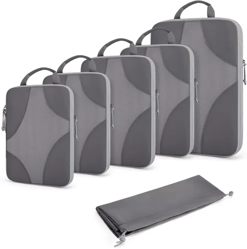 BAGSMART Cubos de embalaje de compresión para viajes, organizador de equipaje comprimible para cruceros, artículos esenciales de viaje ligeros,