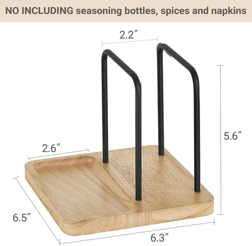 Miniatura 3 de Mkono Servilletero para mesa de granja, dispensador de servilletas de madera color negro, almacenamiento de servilletas de papel rústico
