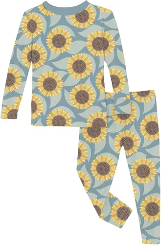 Miniatura 56 de KicKee Pants Conjunto de pijama de manga larga con estampado de piezas