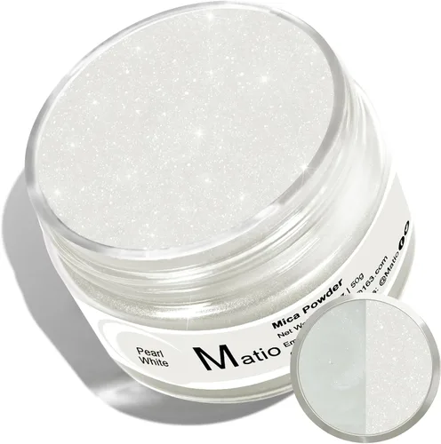 Miniatura 14 de Matio Polvo de Mica Gris para Resina Epoxi, 1.8oz/50g Polvo de Mica de Efecto Nacarado Pigmento de Color Natural para Fabricación de Jabón, Bomba