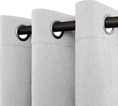 Miniatura 14 de Easy-Going - Cortinas opacas con aspecto de lino para oscurecer la habitación, con ojales para ventana, cortinas para dormitorio, sala de estar